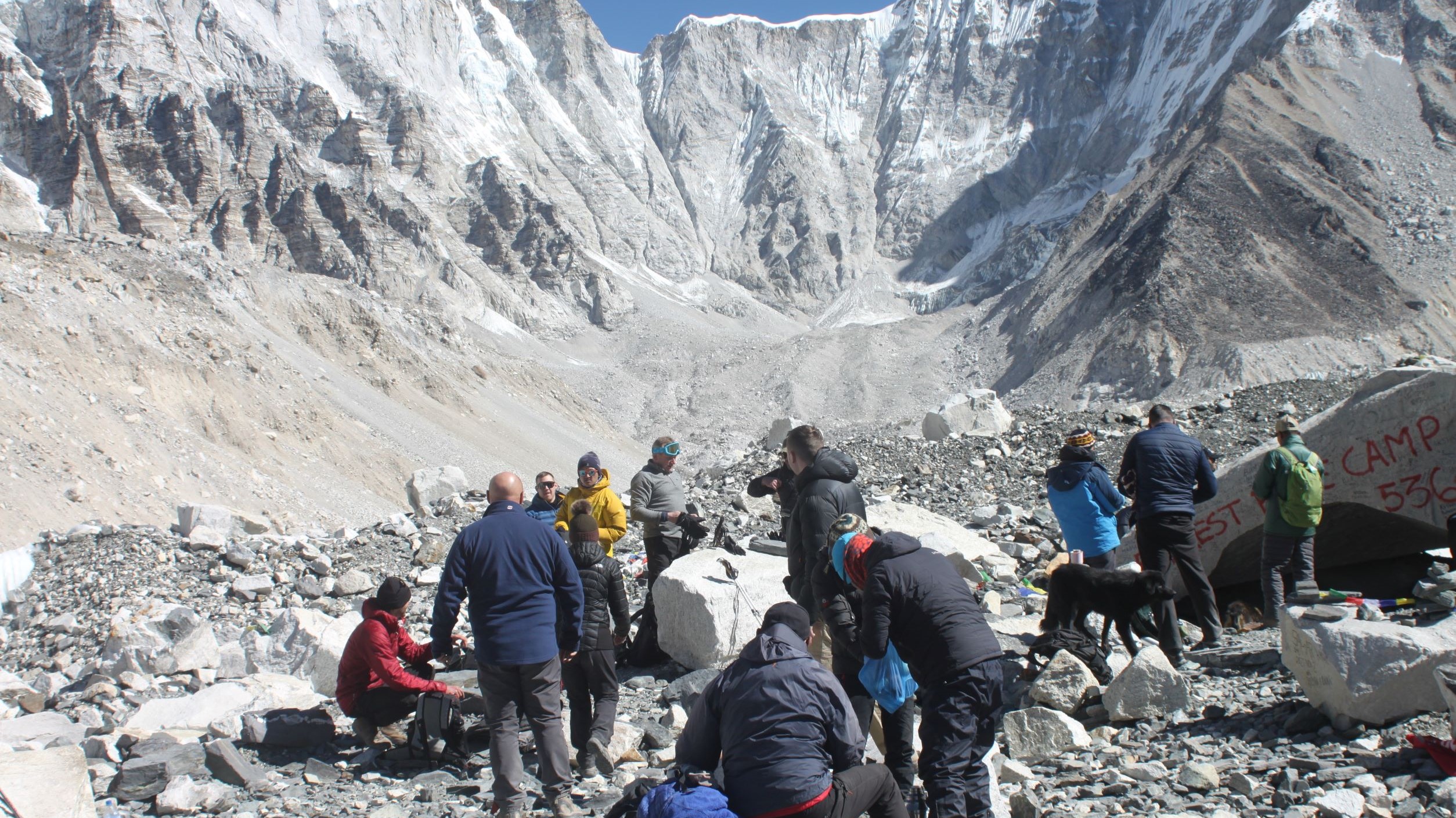 Everest base camp with Island Peak